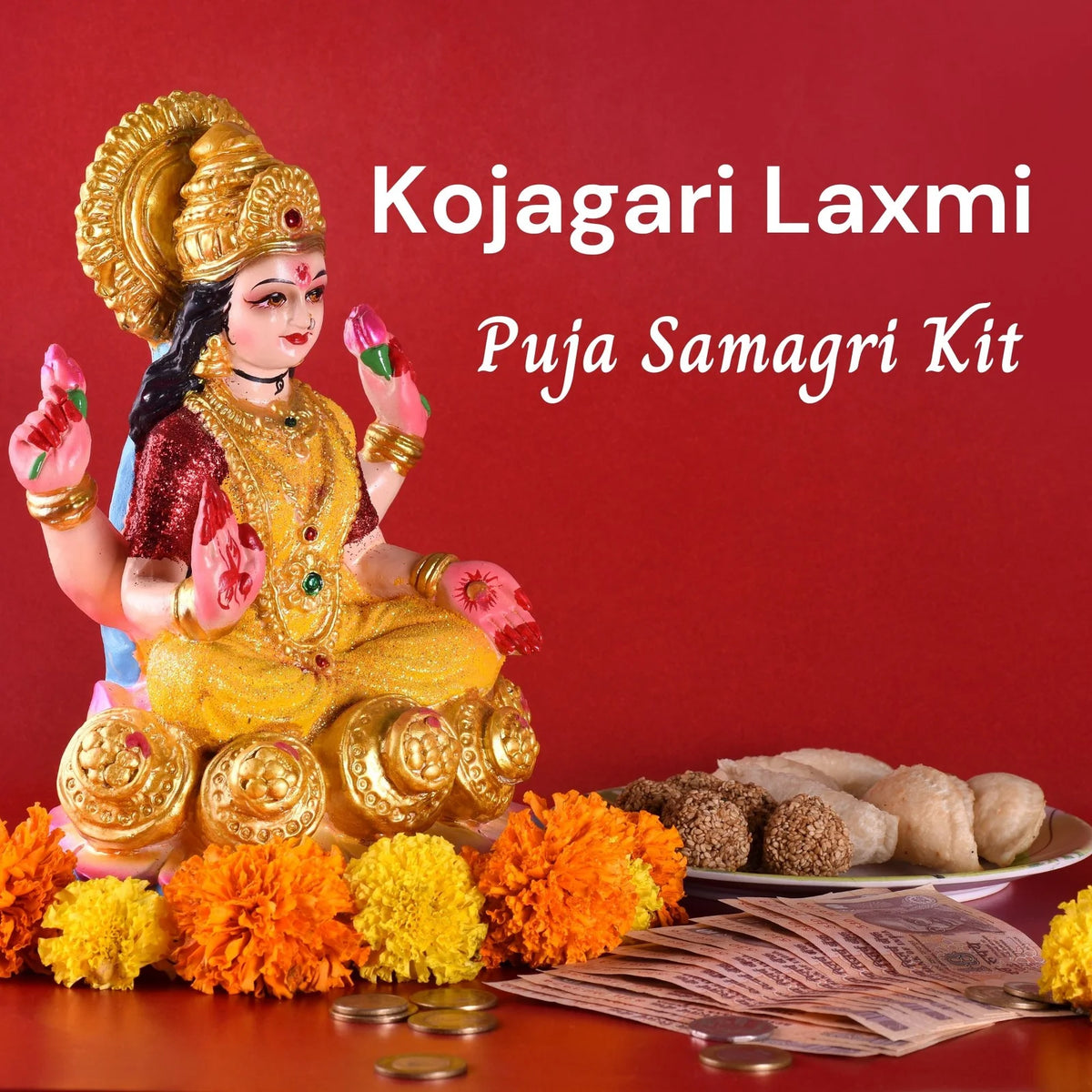 KOJAGORI LAKHI PUJA SAMAGRI | LAXMI PUJA KIT | LAXMI Pooja Box | Bengali LAKHI PUJA Readymade Box | Lakhi Puja All-in-ONE kit